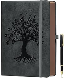 Thick Lined Journal Notebook with Pen, 360 Pages