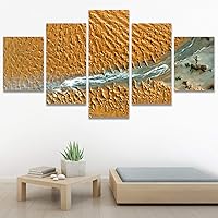 SIGNWIN 5 Panel Canvas Wall Art Abstract Closeup Colorful Digital Art Lights for Home Decorations Ready to Hang - 60
