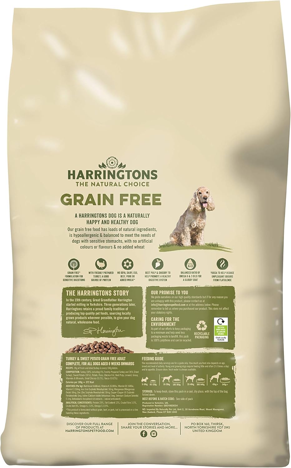 harringtons dog food turkey and veg 15kg