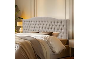 Furpopup Linen Upholstered Headboard King/Cal King Size Latest Model Wall Mount, Bed Frame Mount, Featuring High-Density Sponge Padding, Luxury Texture Easy Assembly Comfort and Style-Linen