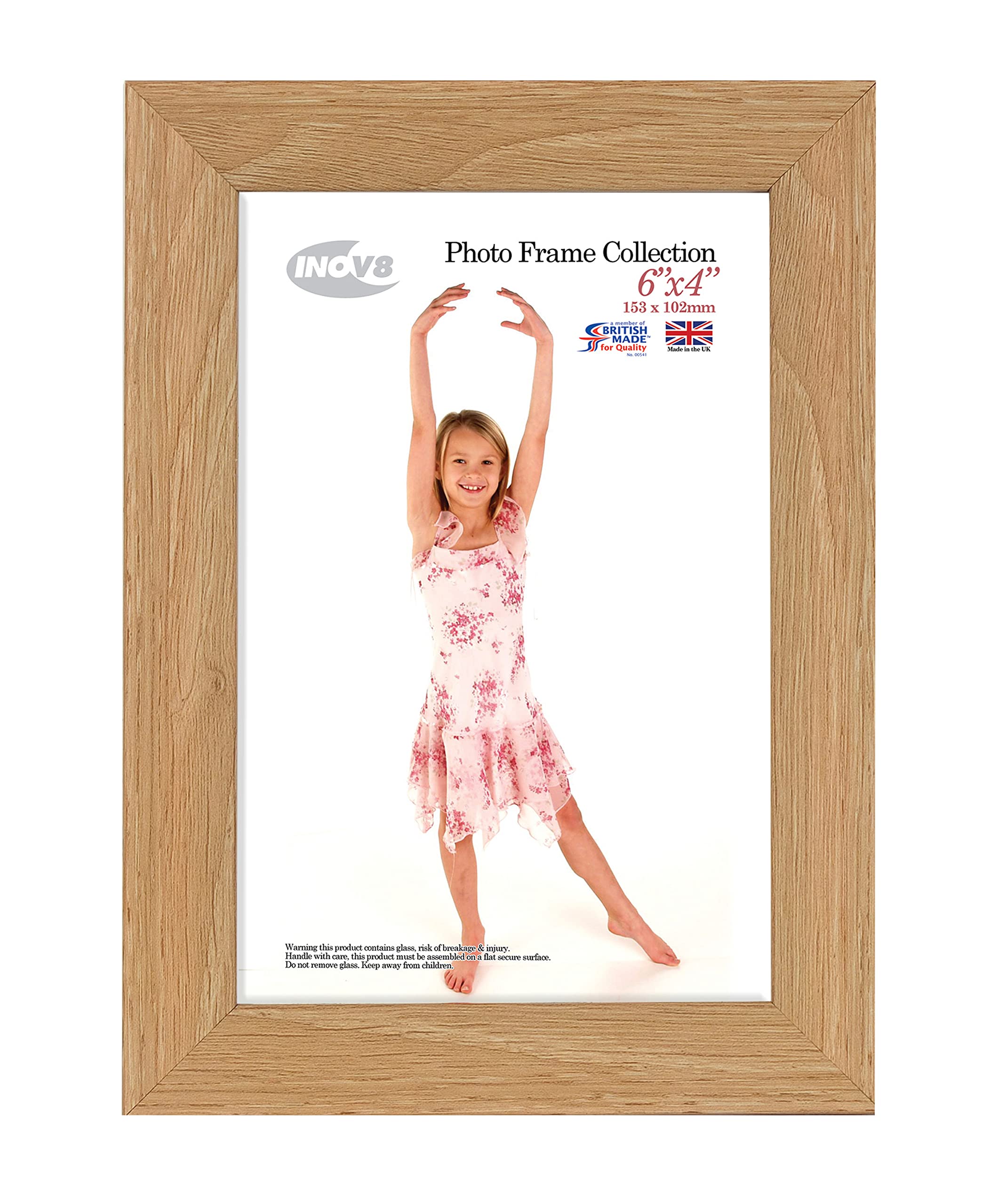 Inov8 Framing - Lime Oak 6x4 Inch (10x15cm) British Made Photo Frame - Wood Effect with Glass Picture Frame — image 1