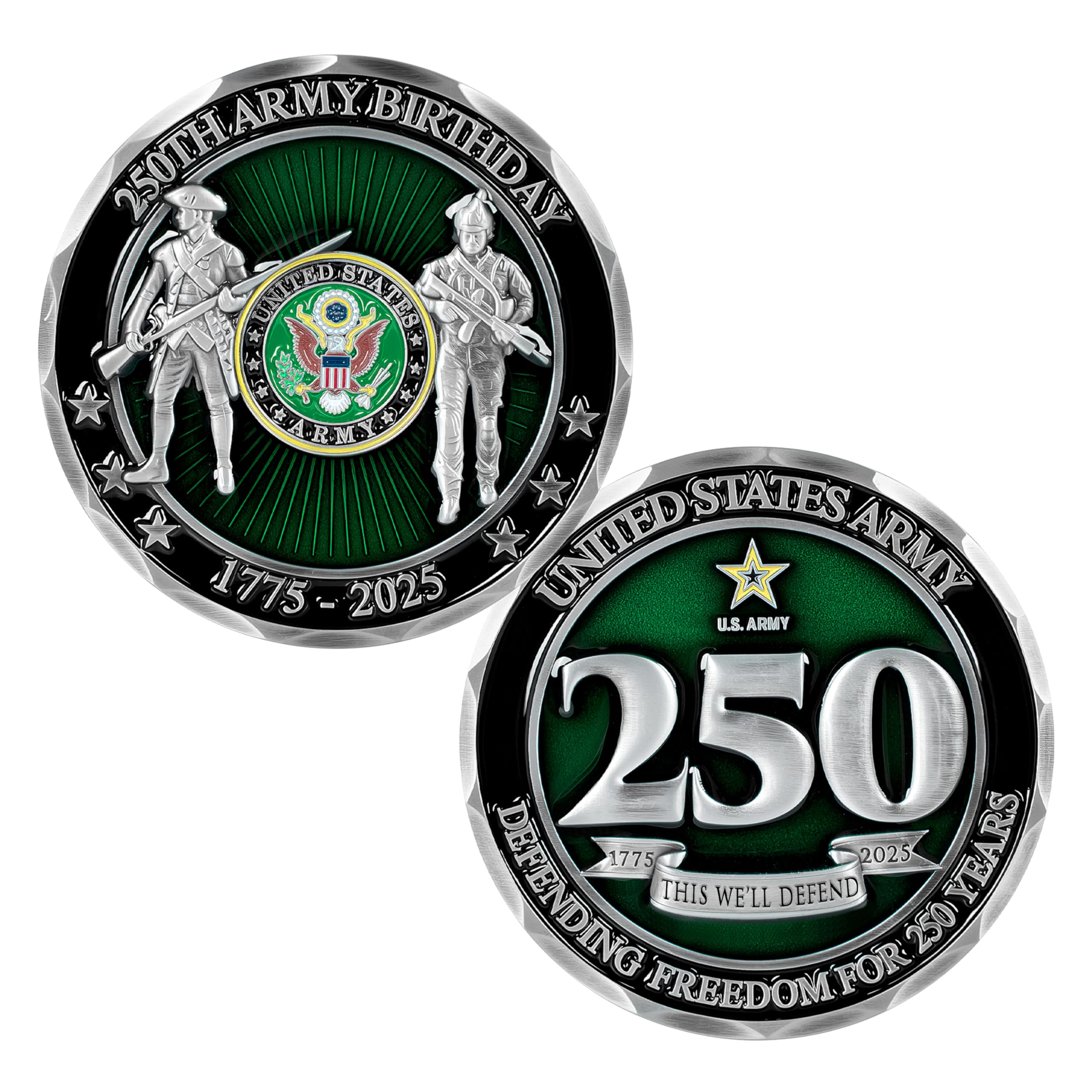 Photo 1 of United States Army 250th Anniversary Challenge Coin – 1775-2025 –Collectible, Gifts for Soldiers – Army 250 Birthday Coin