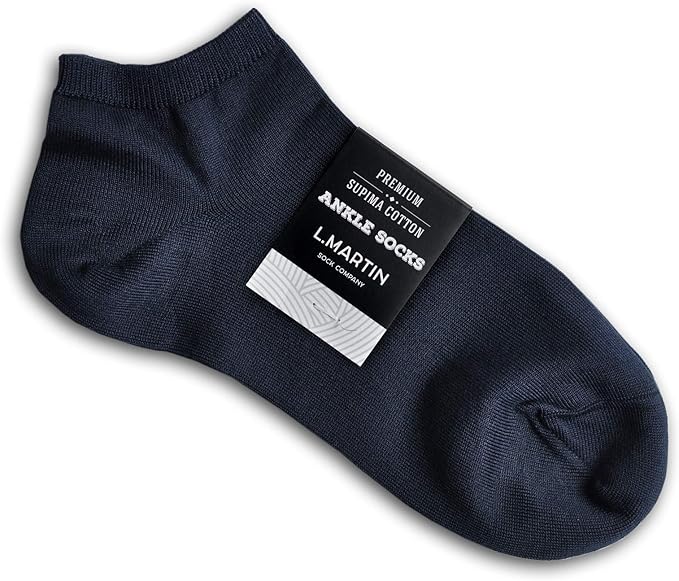 Amazon L Martin リ マーティン メンズくるぶし靴下 ショートスポーツソックス ランニング スニーカーに最適 綿3足組 ネイビー 紺 23 25 スポーツソックス 通販
