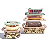 Bentgo Signature Leak-Proof Glass Food Storage - 12-Piece Set, 1-Compartment Meal Prep Plastic-Free Containers, Airtight Glass Lids, BPA-Free, Microwave, Freezer, Oven, Dishwasher Safe (Desert Sage)