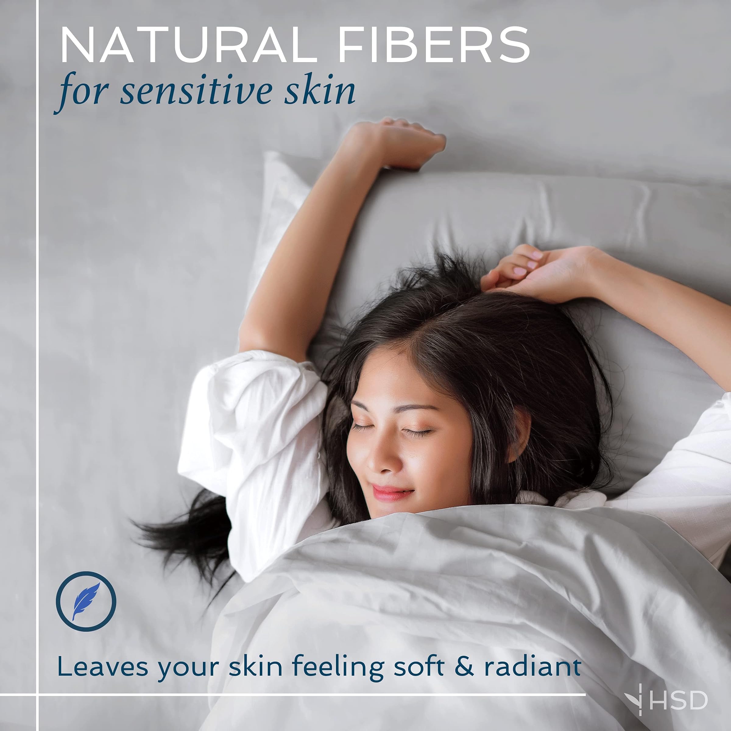 100% Bamboo Bed Sheet Set Queen HSD_BMB_QUEEN_DARK_GRAY_JPN