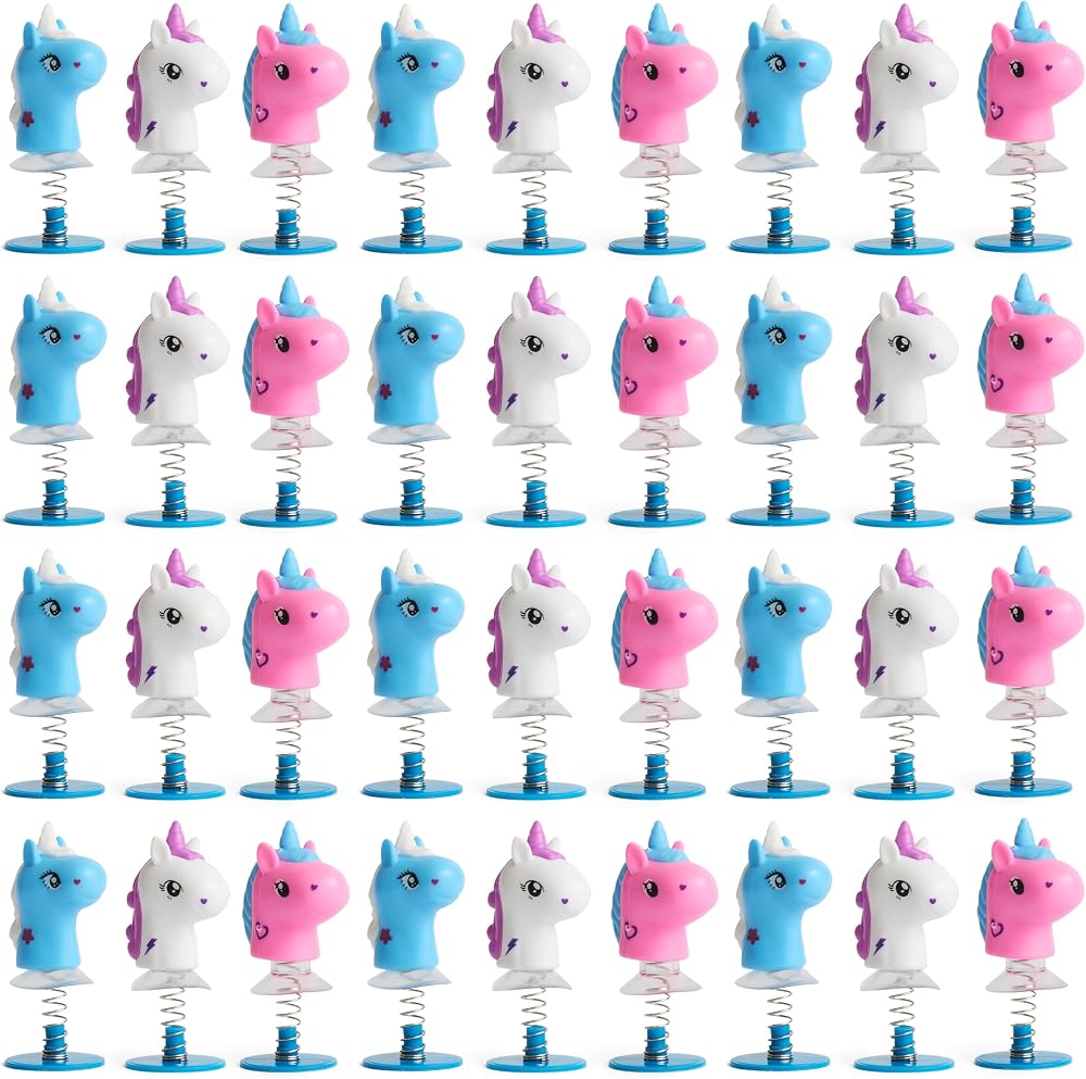 THE TWIDDLERS 36 Unicorn Jump Up Pop Up Toys Kids Party Favors 6cm