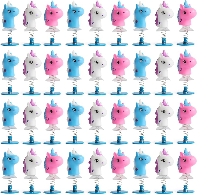 THE TWIDDLERS 36 Unicorn Jump Up Pop Up Toys Kids Party Favors 6cm