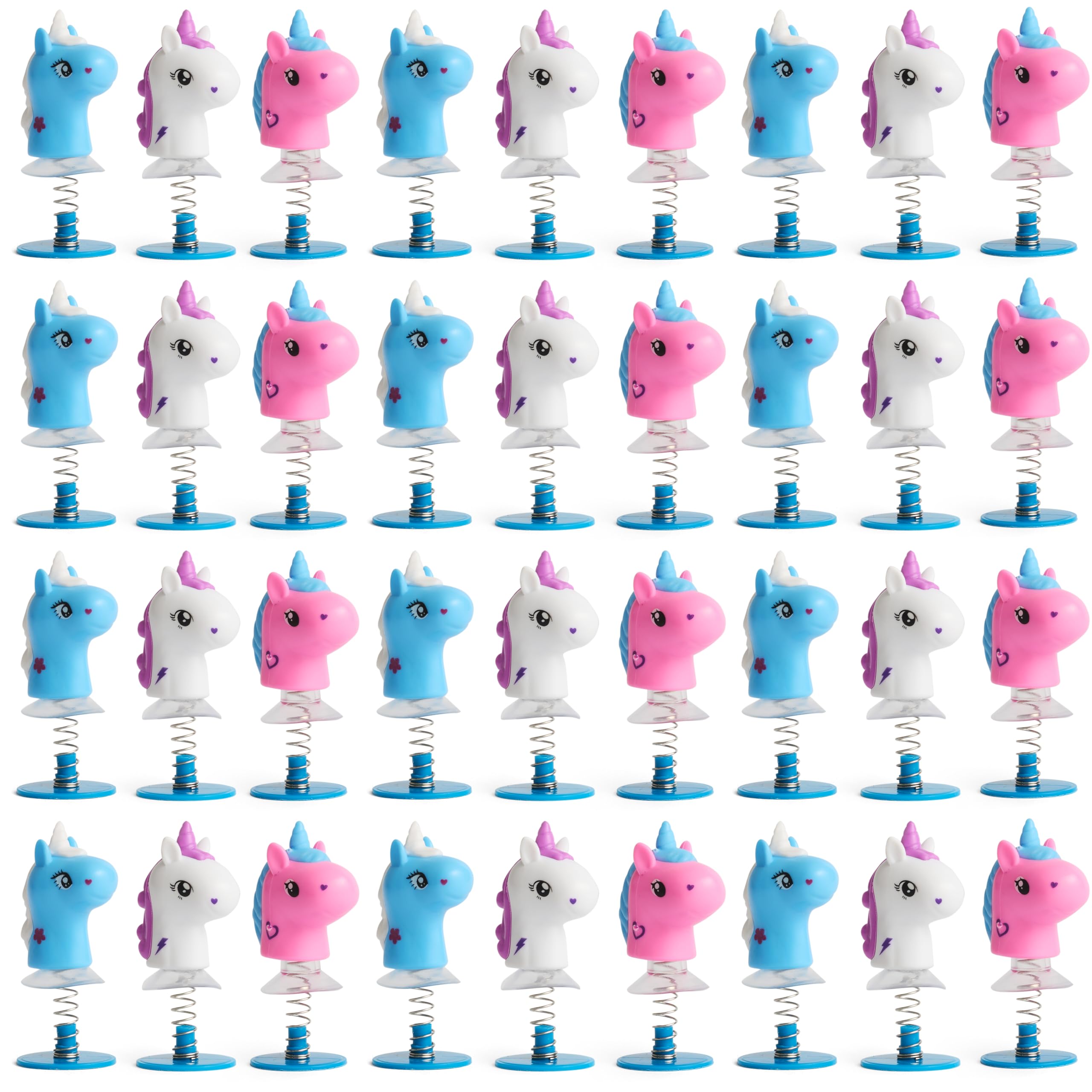 THE TWIDDLERS 36 Unicorn Spring Jump Up Pop Up Toys for Kids, 6cm - Bulk Birthday Party Favours for Girls, Multipack Goody Bag Fillers and Jumping Toy Gift Set, Classroom Prizes