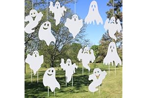 IRmm Halloween Decorations Outdoor Yard Signs, 6PCS Halloween Ghost Yard Signs with Stakes, Halloween Yard Decorations for Front Yard Lawn Patio Garden Decor