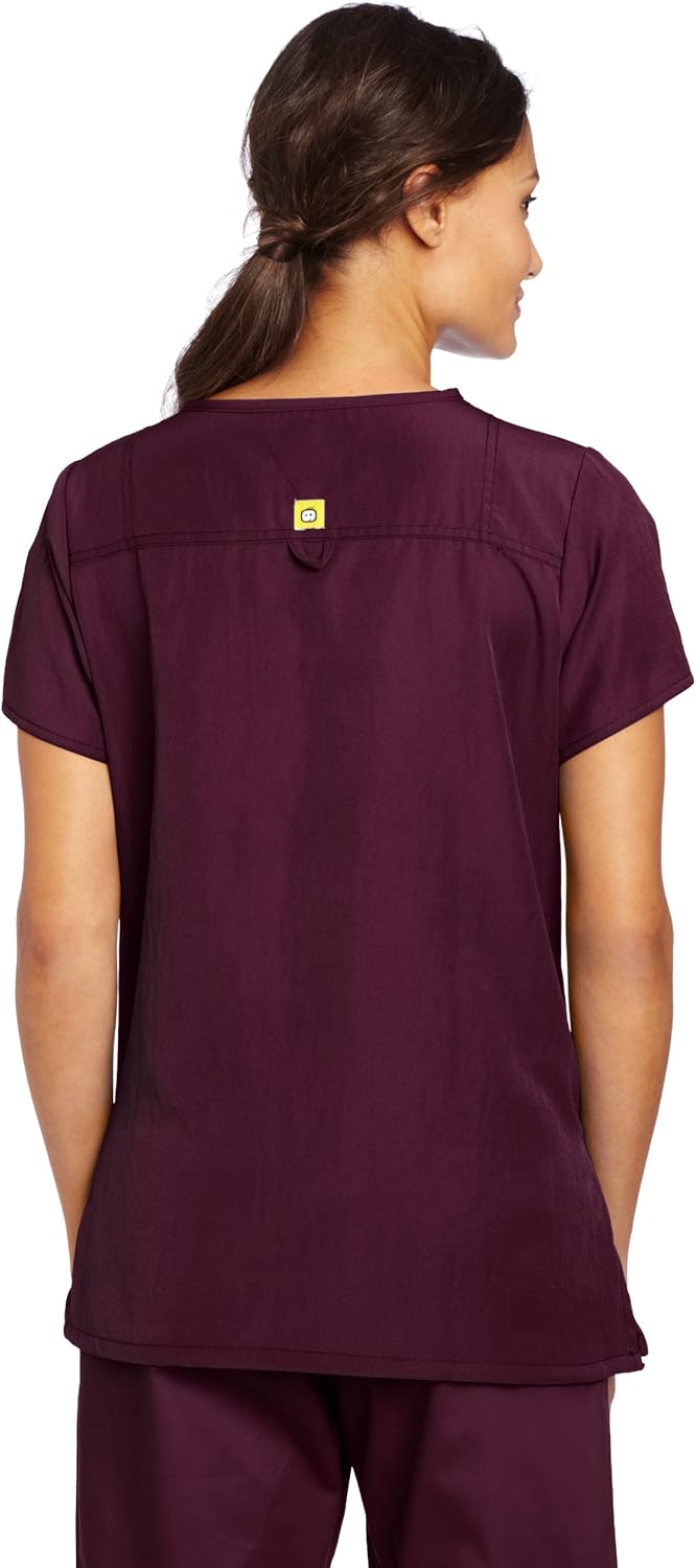 WonderWink Women's Four Stretch Sporty V-Neck Scrub Top: Clothing