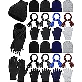 Liitrsh Winter Hat Scarf Gloves Set Warm Scarves Glove Bulk Knit Beanies for Women Men Donation Homeless Care Supplies