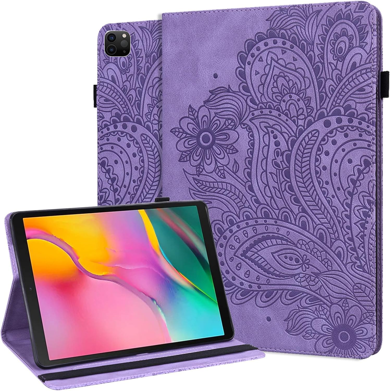 GLANDOTU Case for iPad Air 11 Inch 2026/2025/2024 (M4/M3/M2),iPad Pro 11 Inch (2022/2021/2020/2018)/iPad Air 6th/5th/4th Gen Case,lightweight Embossed Flip PU Leather Tablet Cover with Stand -Purple