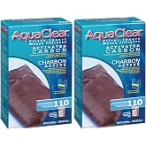 AquaClear Fluval 110 Activated Carbon Media for Aqua Clear AC110 Hang on Back Aquarium Filter (2 Single AC110 Carbon)