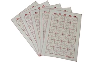 OATIPHO 5pcs 70x50cm Calligraphy Writing Practice Felt Mats with 10x10cm Grid for Chinese Painting and Sumi