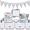 102Pcs Hockey Party Decorations - Hockey Birthday Party Supplies Include Hockey Theme Cups, Party Plates and Napkins for Kids