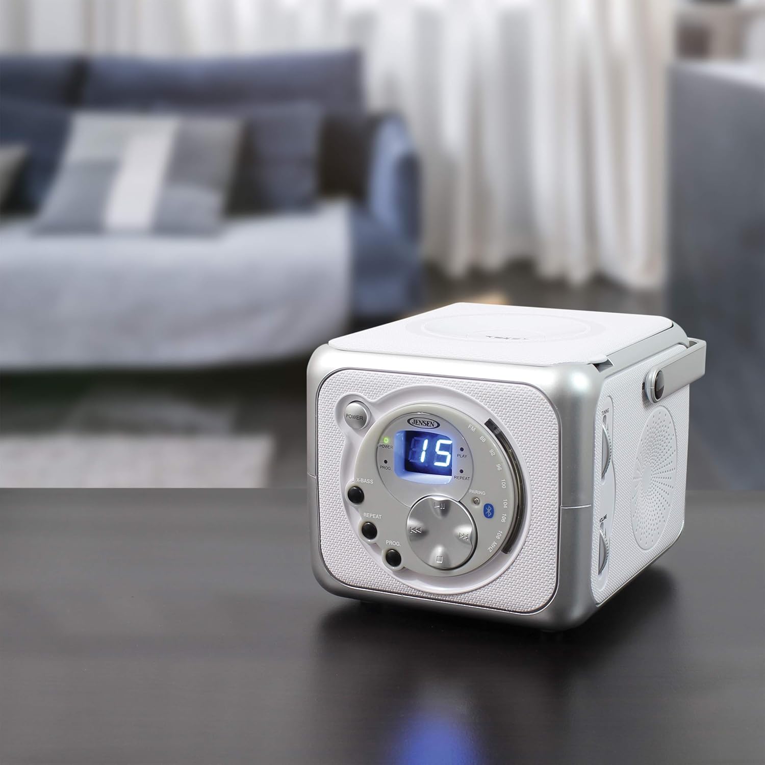 Jensen CD555 Pink CD Bluetooth Boombox Portable Bluetooth Music System