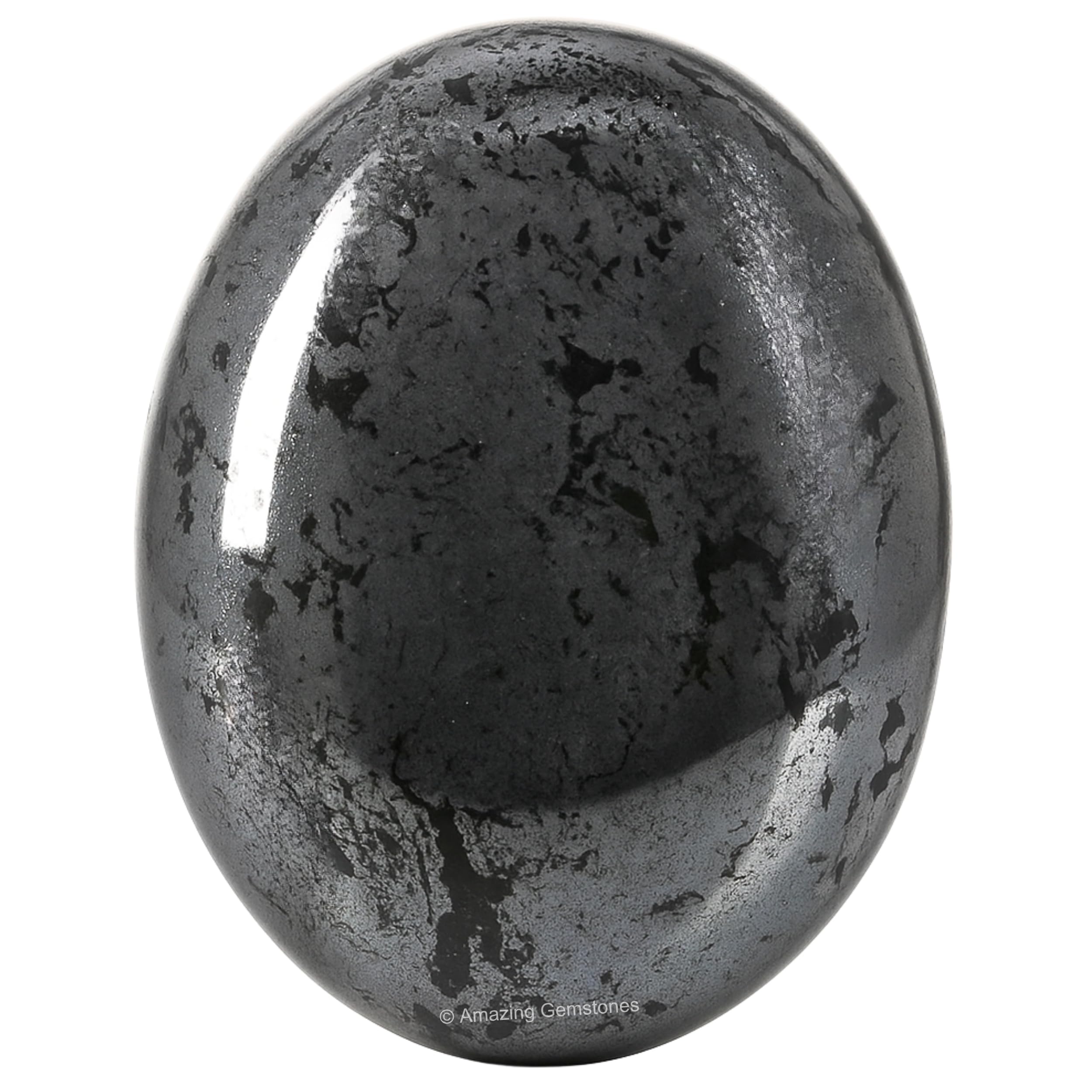 Hematite Crystals and Healing Stones - Large Palm Stone Crystals Piedra - Crystal for Good Luck, Balanced Positive Energy, Meditation - Unique Stocking Stuffers and Birthday Gifts for Women, Men