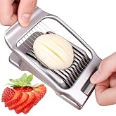Egg Slicer for Hard Boiled Eggs Egg Cutter Strawberry Slicer Heavy Duty Aluminium Slicer Stainless Steel Wire Multipurpose Egg Slicer Dicer for Soft Fruit Mushroom,Egg Slicer