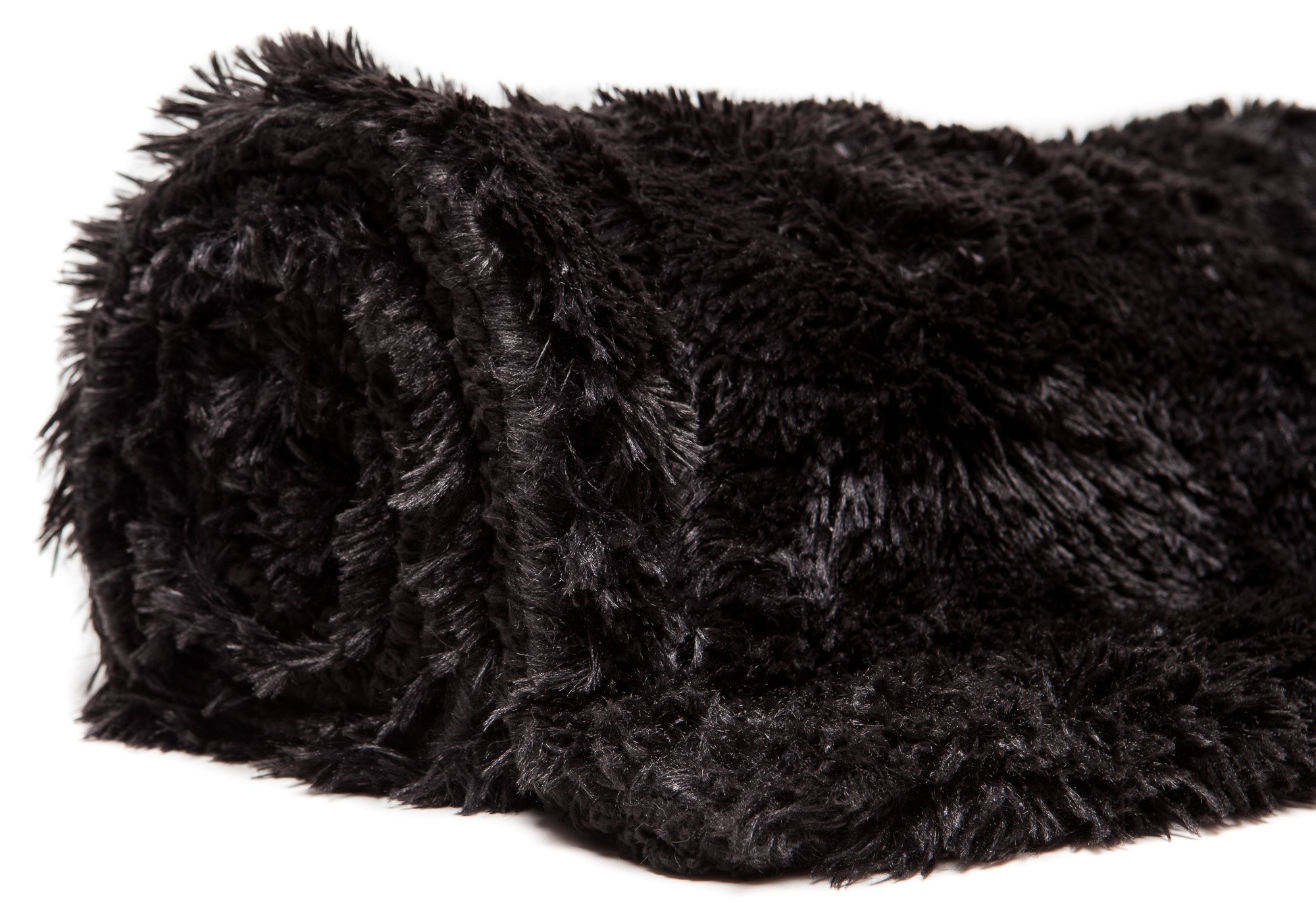 Chanasya Super Soft Shaggy Longfur Throw Blanket | Snuggly Fuzzy Faux Fur Lightweight Warm Elegant Cozy Plush Sherpa Fleece Microfiber Blanket | for Couch Bed Chair Photo Props - 60"x 70" - Black