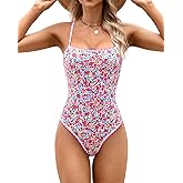 XUNYU One Piece Swimsuit for Women Tummy Control Bathing Suit Teens Full Coverage Modest Swim Suits Cute Floral Swimwear
