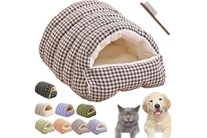 CutyPet Winter Cave,Warmth Cozy Comfort Plush Pet Cave,Cute Cozy Safe Hideaway Cat Bed with Removable Cushion,Warm Soft Remov