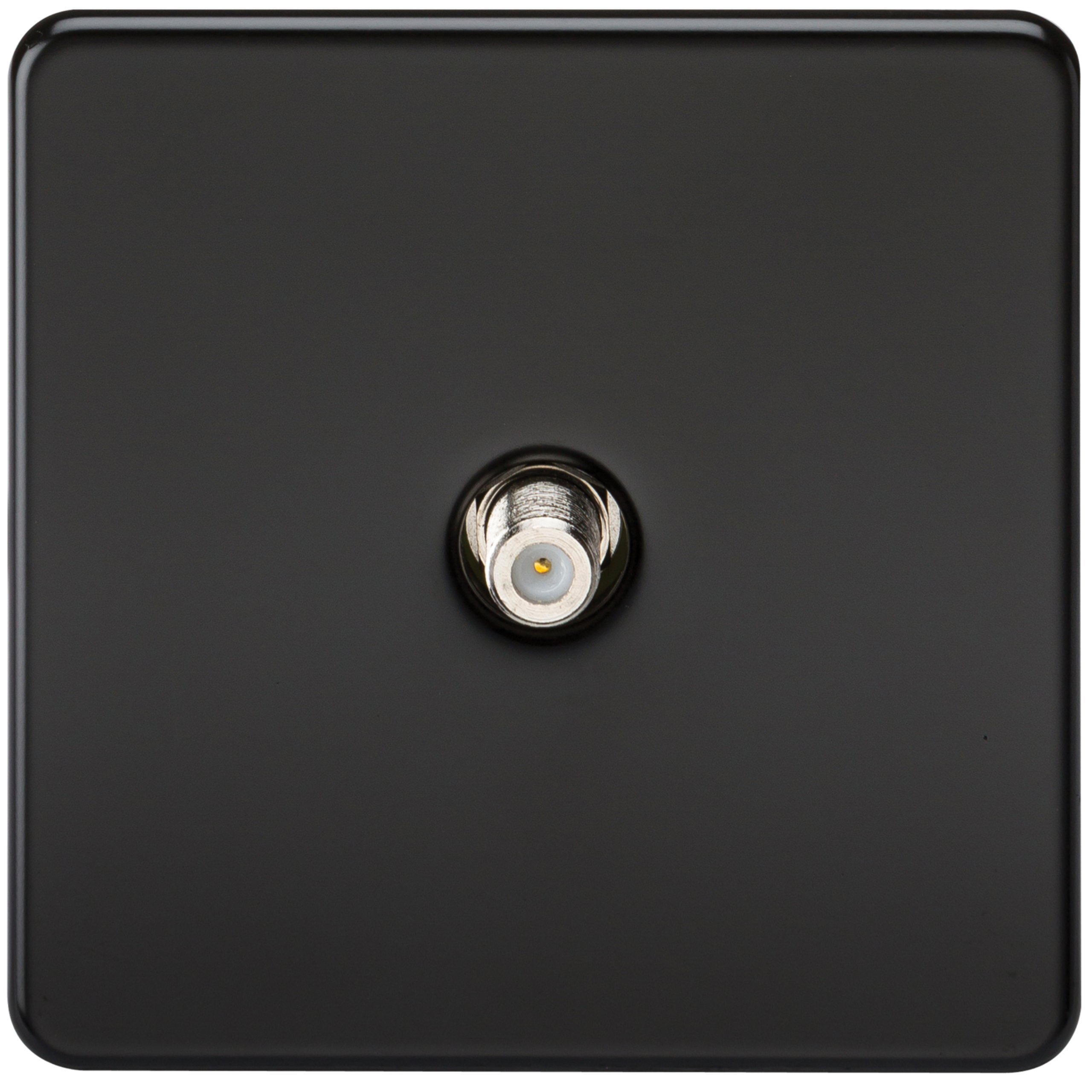 Knightsbridge SF0150MB (Non-Isolated) Screwless 1-Gang Sat Tv Outlet, Matt Black