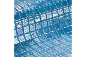 Glass Pool Tile Sample – AZUR Iridescent Blue Mosaic