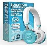 Puro Sound Labs JuniorJam Plus Volume-Limiting Wireless Bluetooth Headphones for Kids, Secure Audio with Adjustable On-Ear Design, 22-Hour Battery Life, Ideal for Tablets, Smartphones & PCs - Teal