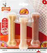 Nylabone Extreme Tough Dog Chew Toy Bones Peanut Butter Chicken Bacon 3-Piece