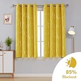 Deconovo Eyelet Room Darkening Curtains Silver Wave Foil 66x72 Two Panels view 2