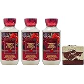 Bath & Body Works Champagne Apple & Honey 3 Pack Body Lotion Bundle with a Cherry on Top Bar Soap - Full Size