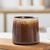 meicilin handmade Ceramic whiskey gllass Mugs,10oz Porcelain Mug for Men/Women,Tea Cup for Office and Home, Microwave and Dishwasher safe, Gift for Parents, Family and Friends(Brown)