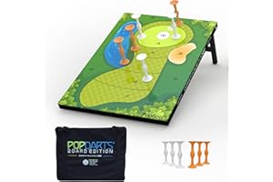 PopGolf Board Edition Set - Popdarts Backyard, Indoor and Outdoor Game - Great Cornhole Alternative - Includes 1 All-Weather Board, Exclusive PopGolf Darts, Travel Case, and Score Keeper