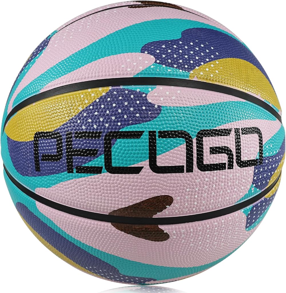 PECOGO Basketball Size 7 Official 29.5 inch Rubber Indoor Outdoor Ball