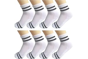 Oohmy Boys Girls Athletic Ankle Socks 8 Packs Terry-loop Cushion Warm Autumn Winter Cotton Socks