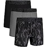 Under Armour mens 3-pack Performance Tech Mesh Print 6” Boxer Briefs
