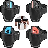 [4 Pack ] Leg Strap for Nintendo Switch 2/1, for Ring Fit Adventure/Sports Play Soccer, Compatible with Joy Cons 2 Switch OLED Controller Game Accessories, Adjustable Elastic Strap,2 Size for Adults & Children