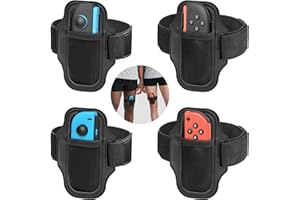 MENEEA [4 Pack ] Leg Strap for Nintendo Switch 2/1, for Ring Fit Adventure/Sports Play Soccer, Compatible with Joy Cons 2 Switch OLED Controller Game Accessories, Adjustable Elastic Strap,2 Size for Adults & Children