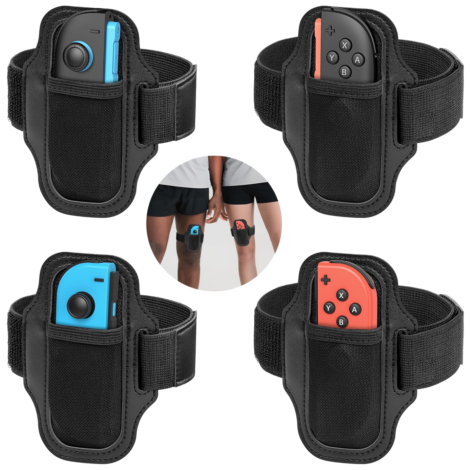 Photo 1 of [4 Pack - Switch 2/1] Leg Strap for Ring Fit Adventure/Sports Play Soccer,for Nintendo Switch 2/1, Compatible with Joy Cons 2 Switch OLED Controller Game Accessories, Adjustable Elastic Strap,2 Size for Adults & Children