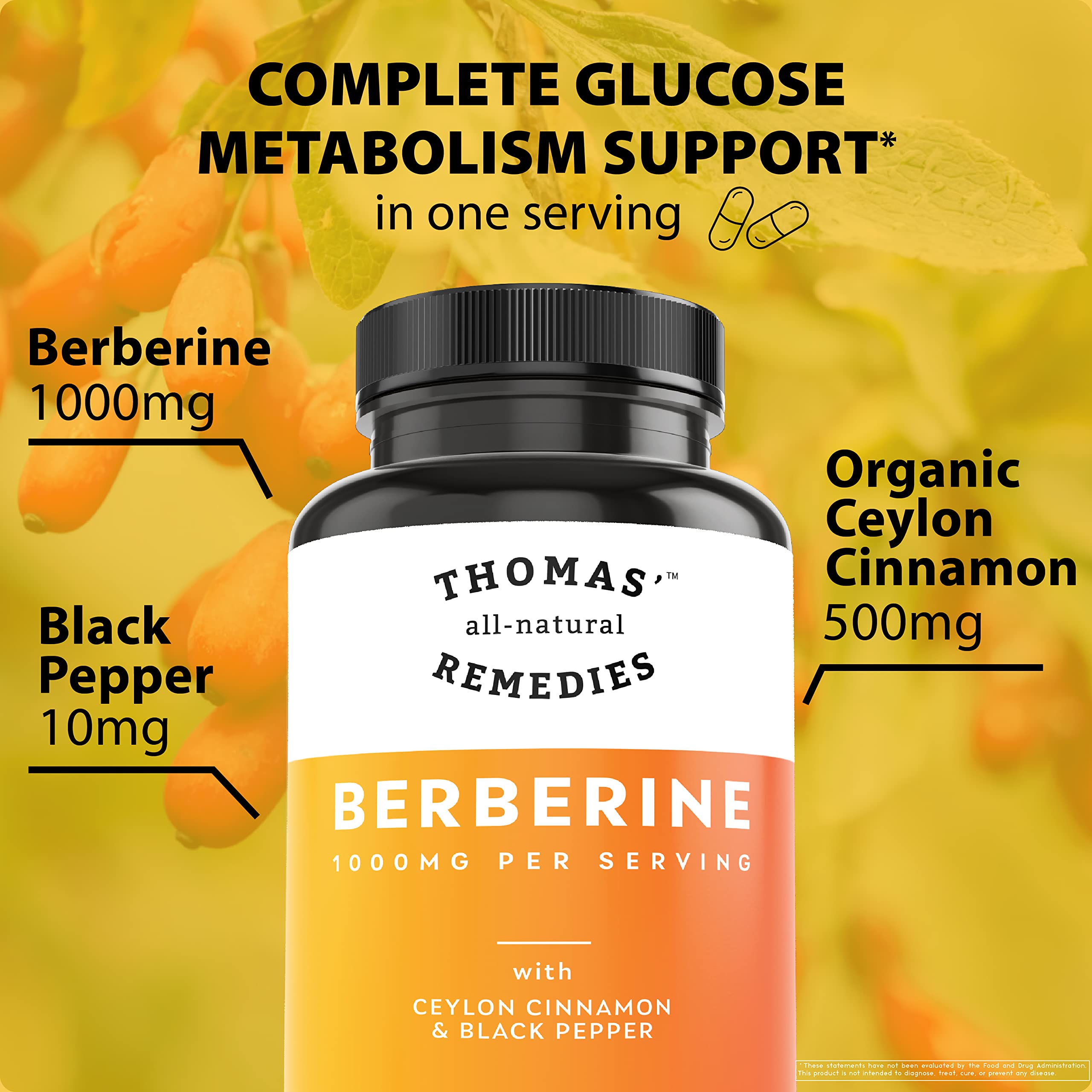 Berberine HCL Avec Poivre Noir Et Gingembre - 60 Gélules, Produit Générique