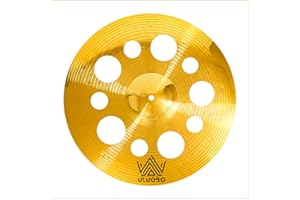 ULUOBO 16 inch Trash Crash Cymbal with Holes, O-zone Cymbal for Practice