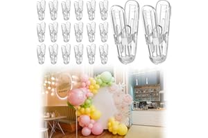 LemonRoad 20 Pack Balloon Arch Clips Plastic Spring Clamps 2.4 Inch Heavy Duty Clip for Balloon Arch Kit Birthday Decoration Crafts Backdrop Woodworking Photography Studios (Transparent)