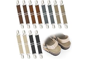 Funria 6 Pairs Elastic Shoe Strap for Birkenstock Clogs Men and Women Adjustable Sandal Heel Strap Anti-Loose Band Non-Slip Elastic Shoe Strap for Boston Footbed Potato Shoes