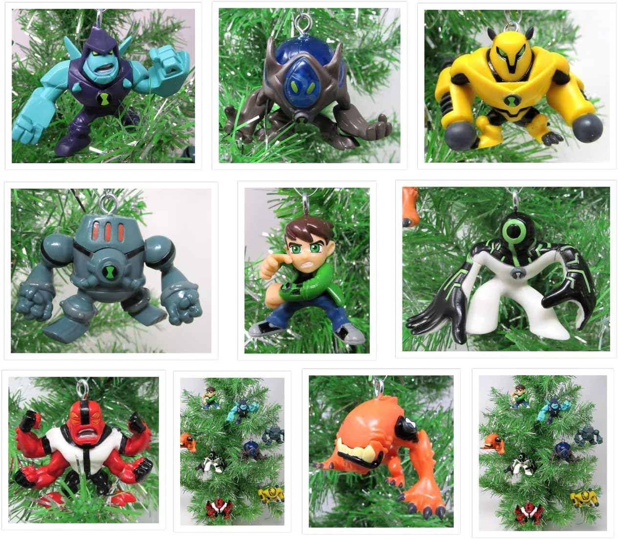 Christmas Ornament Ben Tennyson Set Featuring Random Ben Friends - Unique Shatterproof Plastic Design