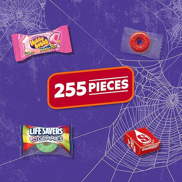 STARBURST, LIFE SAVERS & HUBBA BUBBA MAX CANDY VARIETY PACK, 255 CT BULK BAG