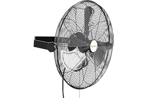 HYKOLITY 3000 CFM 14 in. Outdoor Wall Mount Fan, 3-Speed Industrial Grade High Velocity Outdoor Fans, Black Waterproof Wall Fan for Patio, Garage, Commercial, and Gazebo - UL Listed