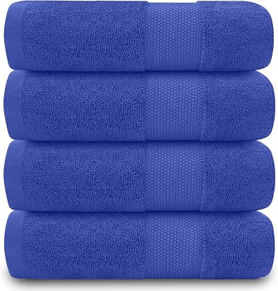 GC GAVENO CAVAILIA Fade Resistant Bath Towels Set 700GSM 100% Cotton Royal Blue