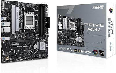 ASUS Prime A620M-A-CSM AM5 Ryzen 7000 mATX DDR5 PCIe 4.0 2xM.2 DP HDMI USB-C
