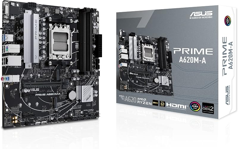 ASUS Prime A620M-A-CSM AM5 Ryzen 7000 mATX DDR5 PCIe 4.0 2xM.2 DP HDMI USB-C