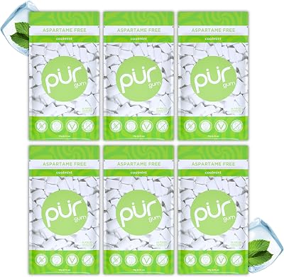 PUR Gum Sugar Free Chewing Gum Mint Xylitol Vegan Gluten Free Keto 55 Pieces